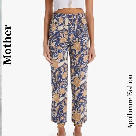 Mother Floral Print Jeans in Navy Tan Size 28 NWT - Picture 1 of 5